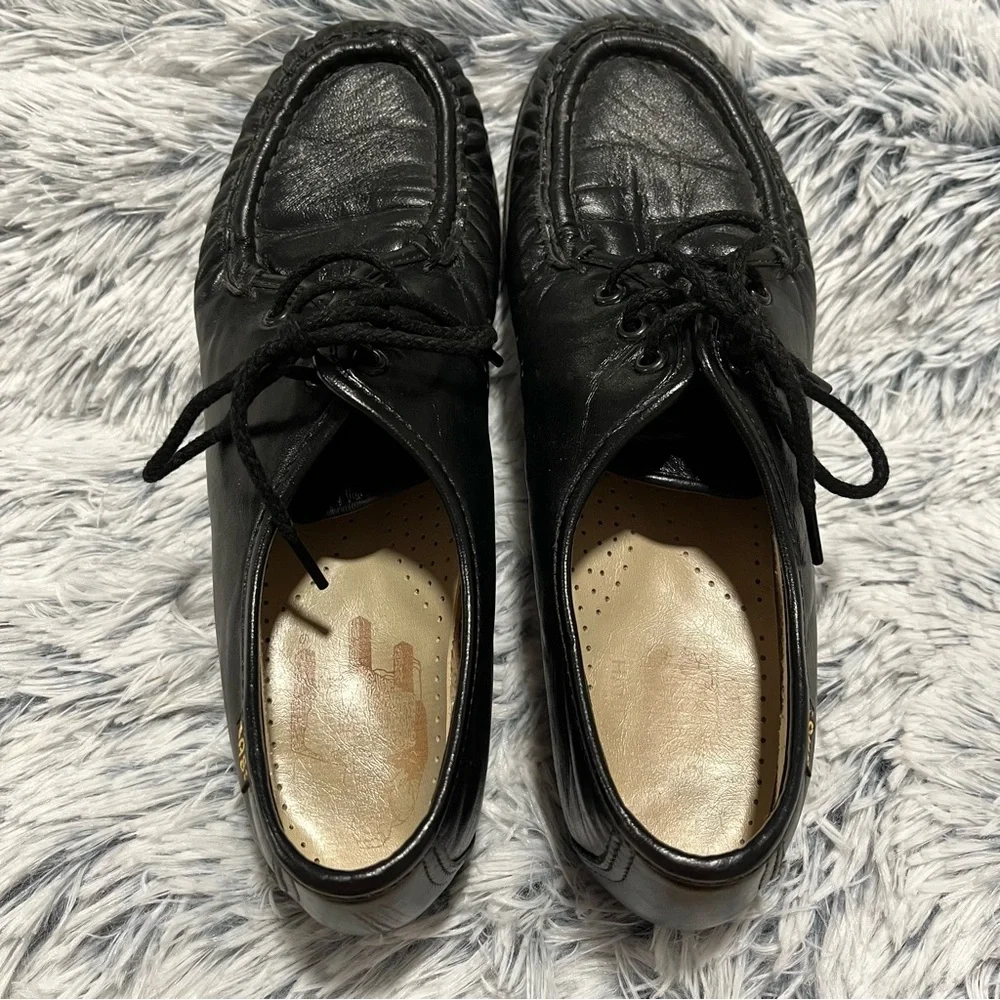 SAS Women's Black Leather Oxfords - Comfort Shoes - Size 8.5 - Picture 3 of 16